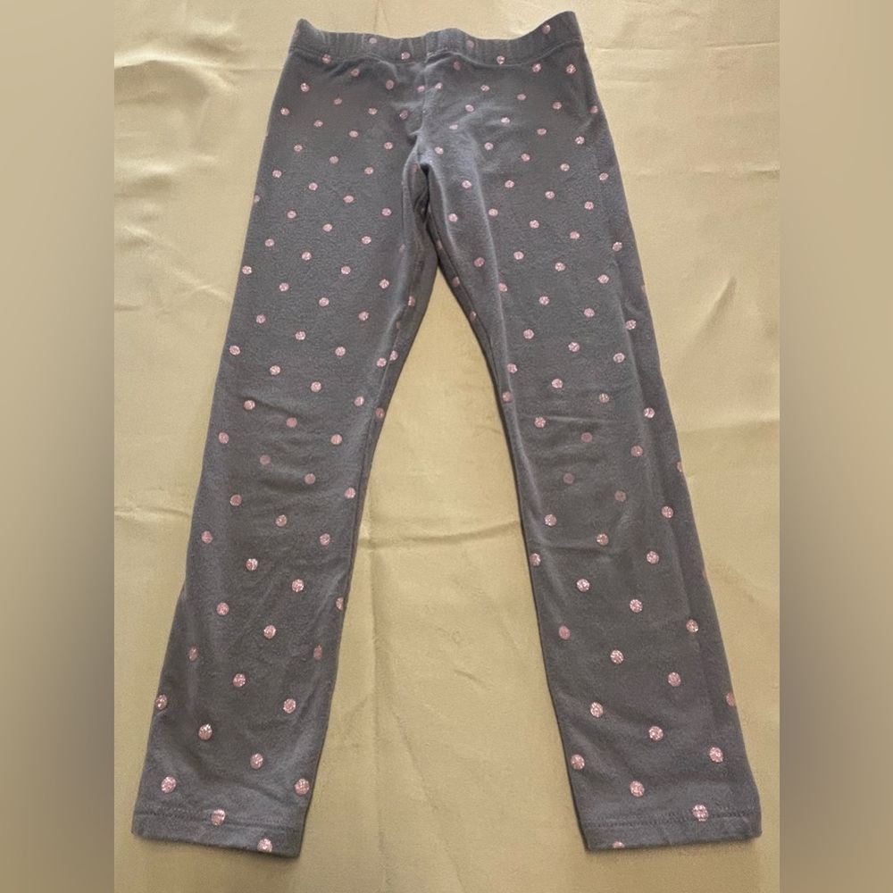 BCBGirls Pink and Gray Polkadot Leggings withโ Stretchy Fit